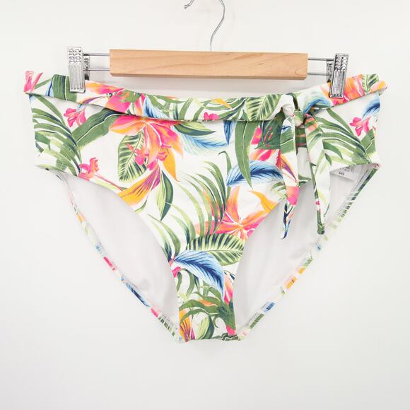 Liz Claiborne Other - Liz Claiborne Bikini Bottoms Green White Tropical Beach Floral Palm Leaf XXL